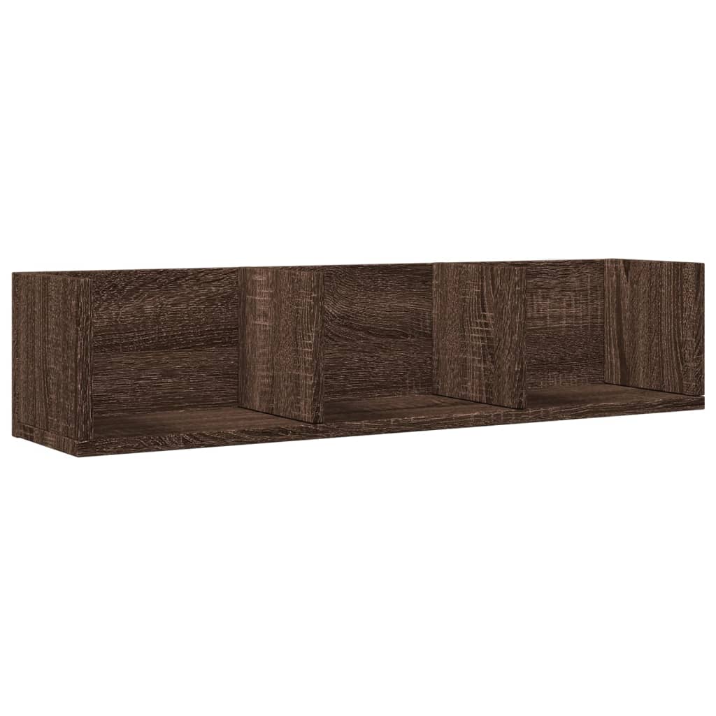 vidaXL Armoires murales 2pcs chêne marron 75x18x16,5cm bois ingénierie