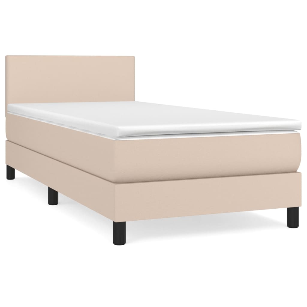 vidaXL Sommier à lattes de lit avec matelas Cappuccino 80x200 cm