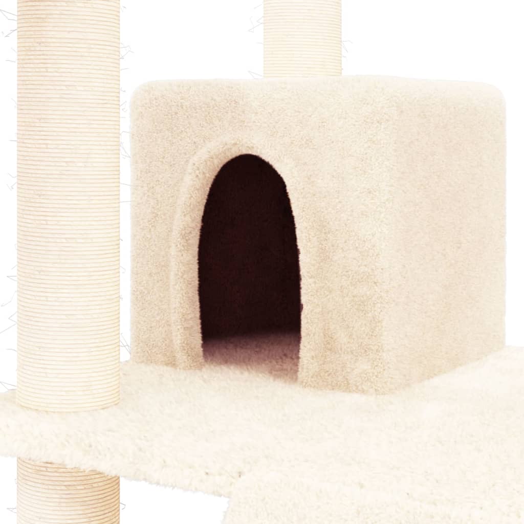 vidaXL Arbre à chat avec griffoirs en sisal Crème 83 cm