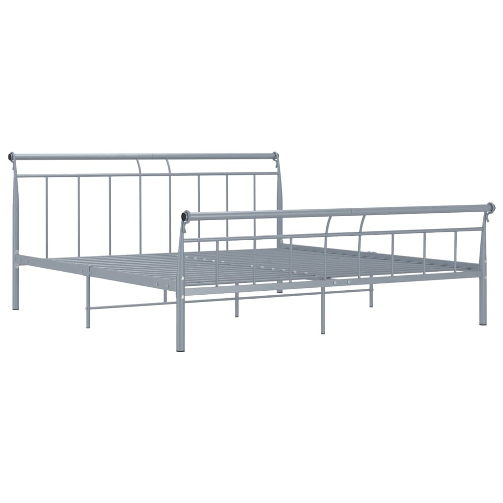 vidaXL Cadre de lit sans matelas gris métal 200x200 cm