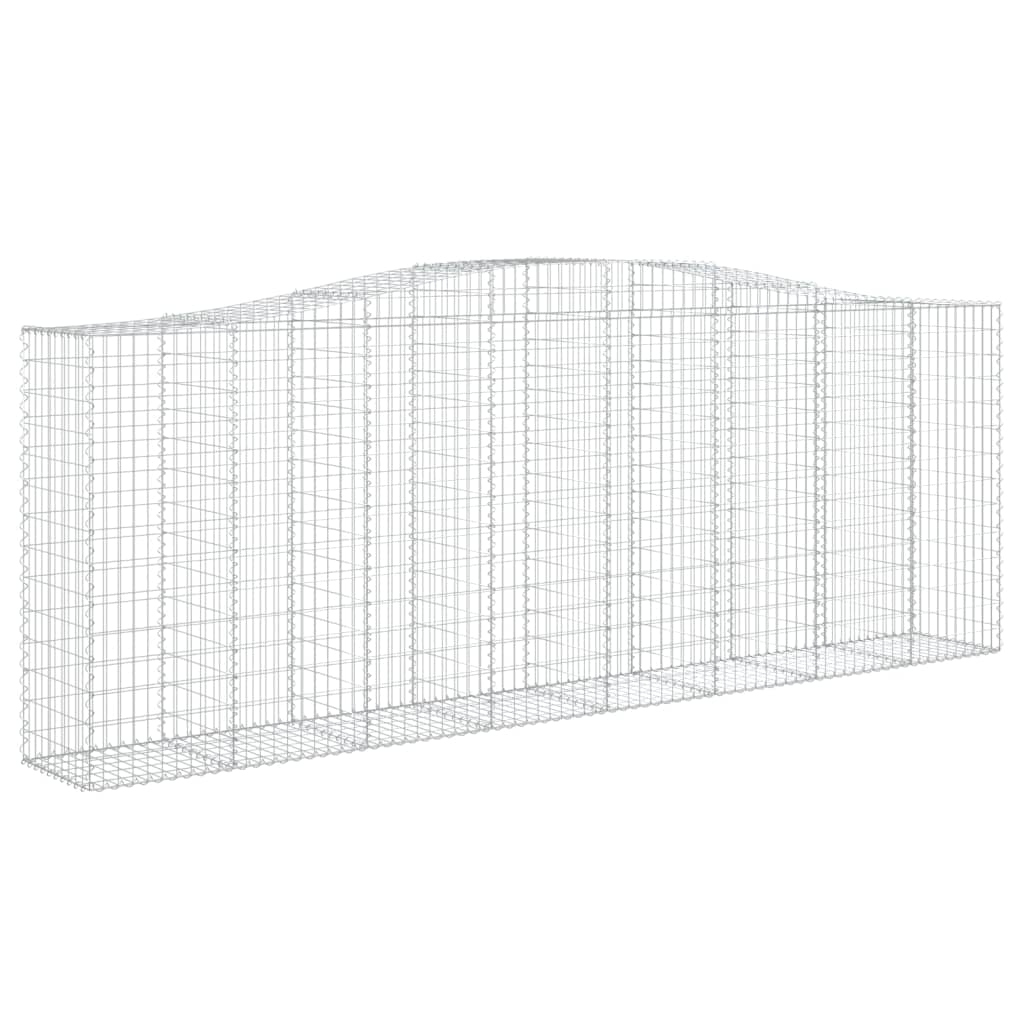 vidaXL Paniers à gabions arqués 2 pcs 400x50x140/160 cm Fer galvanisé