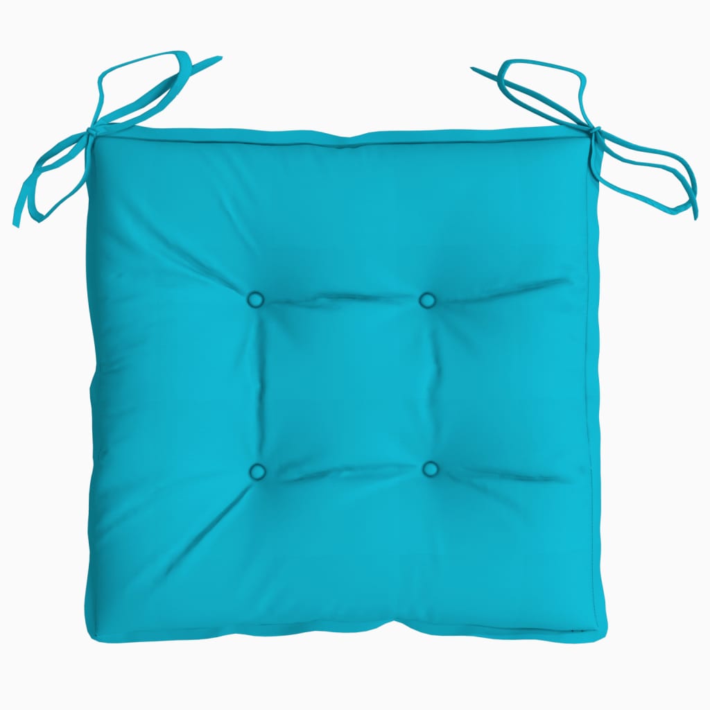 vidaXL Coussins de chaise lot de 6 turquoise 40x40x7 cm tissu