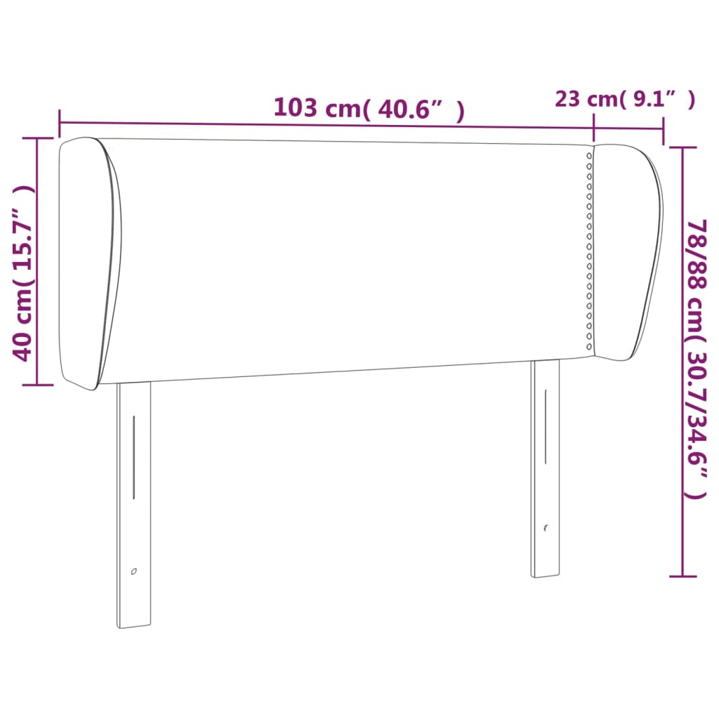 vidaXL Tête de lit avec oreilles Vert 103x23x78/88 cm Tissu