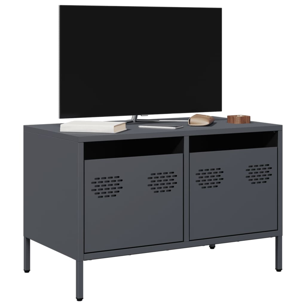 vidaXL Meuble TV anthracite 68x39x43,5 cm acier laminé à froid