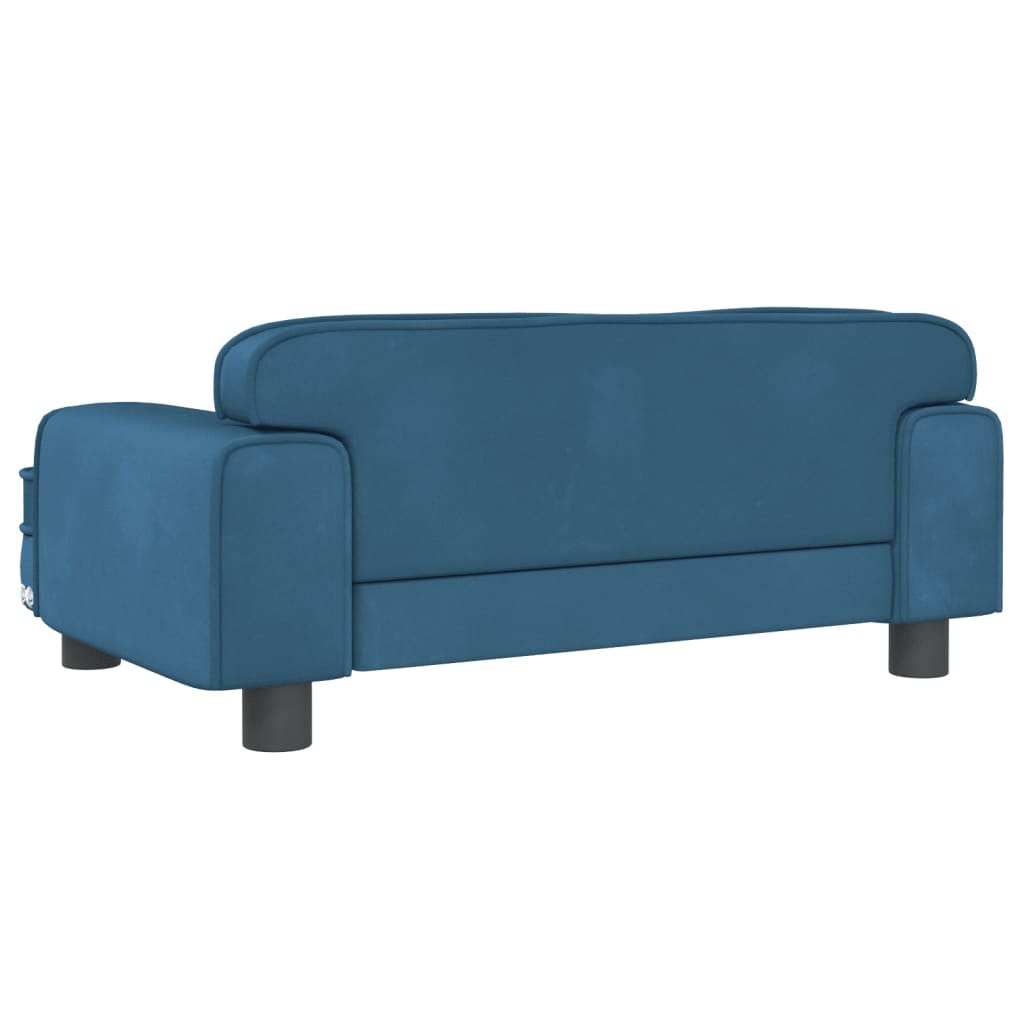 vidaXL Canapé pour enfants bleu 70x45x30 cm velours