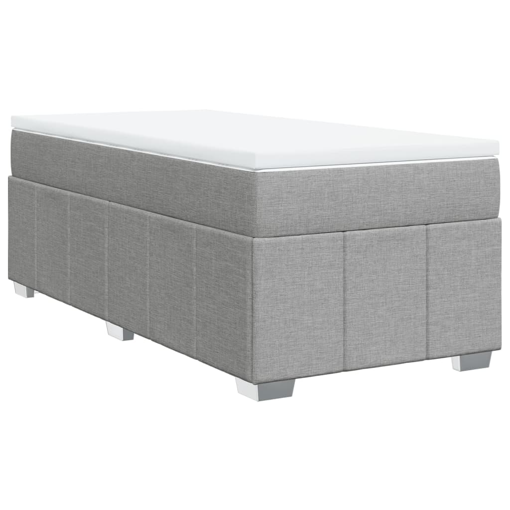 vidaXL Sommier à lattes de lit avec matelas Gris clair 90x200 cm Tissu