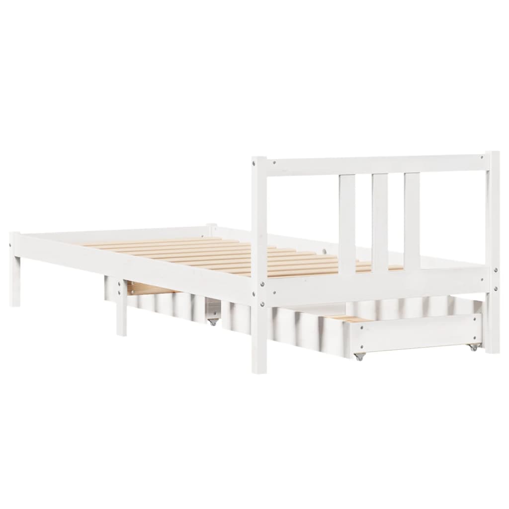 vidaXL Cadre de lit sans matelas blanc 90x200 cm bois de pin massif