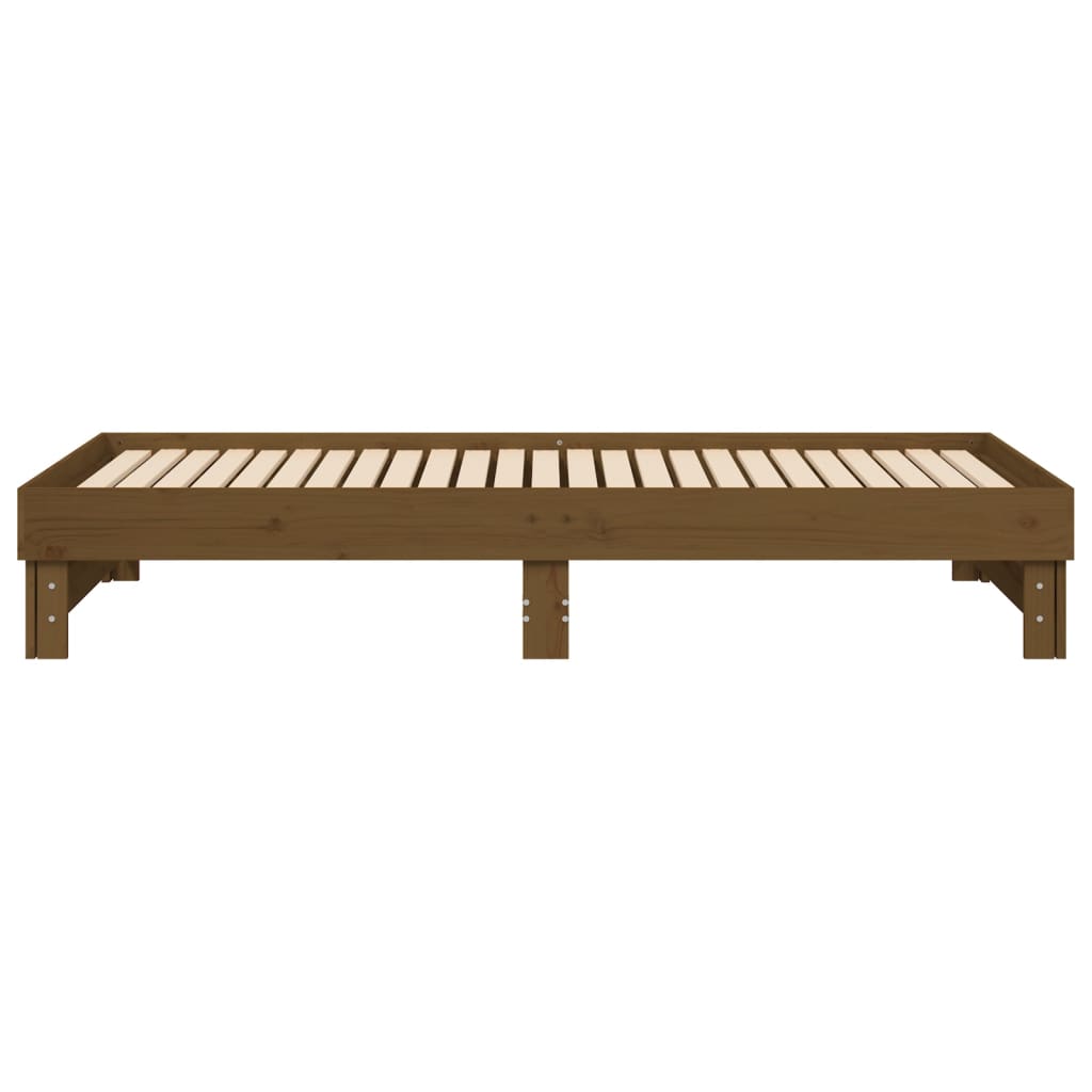 vidaXL Lit coulissant Marron miel 2x(80x200) cm Bois de pin massif