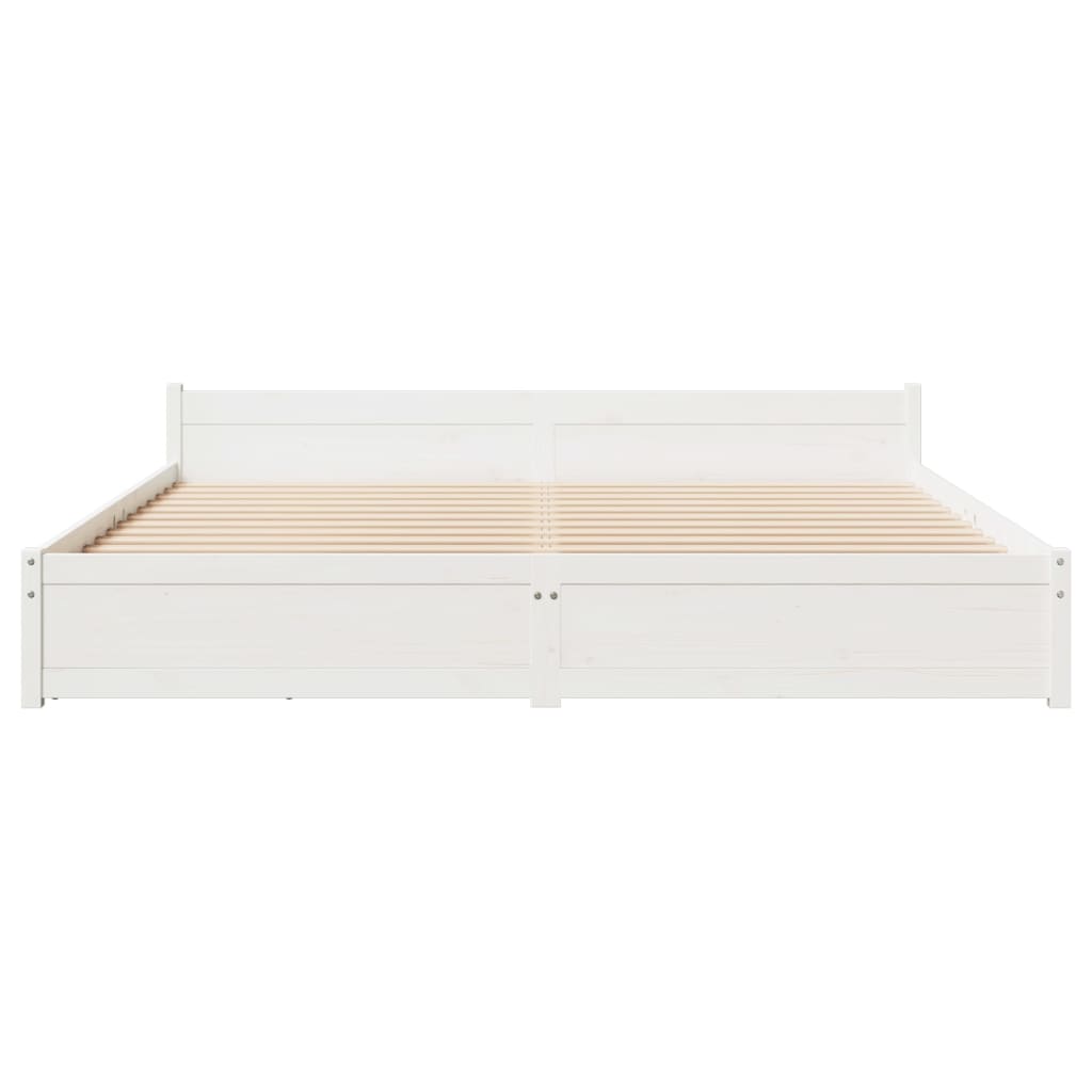 vidaXL Cadre de lit sans matelas blanc 200x200 cm bois massif de pin