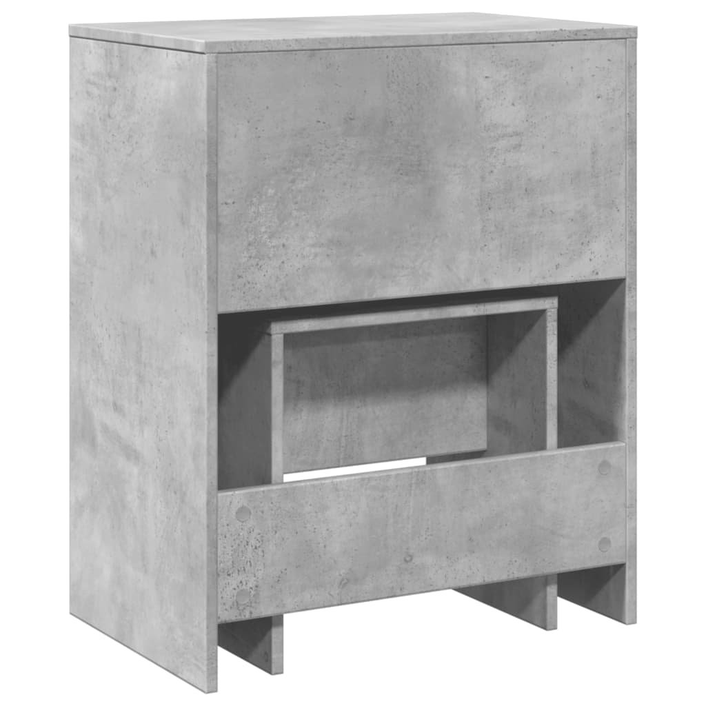 vidaXL Coiffeuse et tabouret gris béton 60x40x113,5 cm