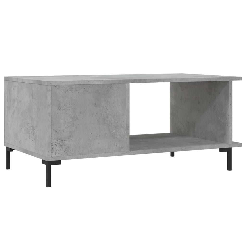 vidaXL Table basse gris béton 90x50x40 cm bois d'ingénierie