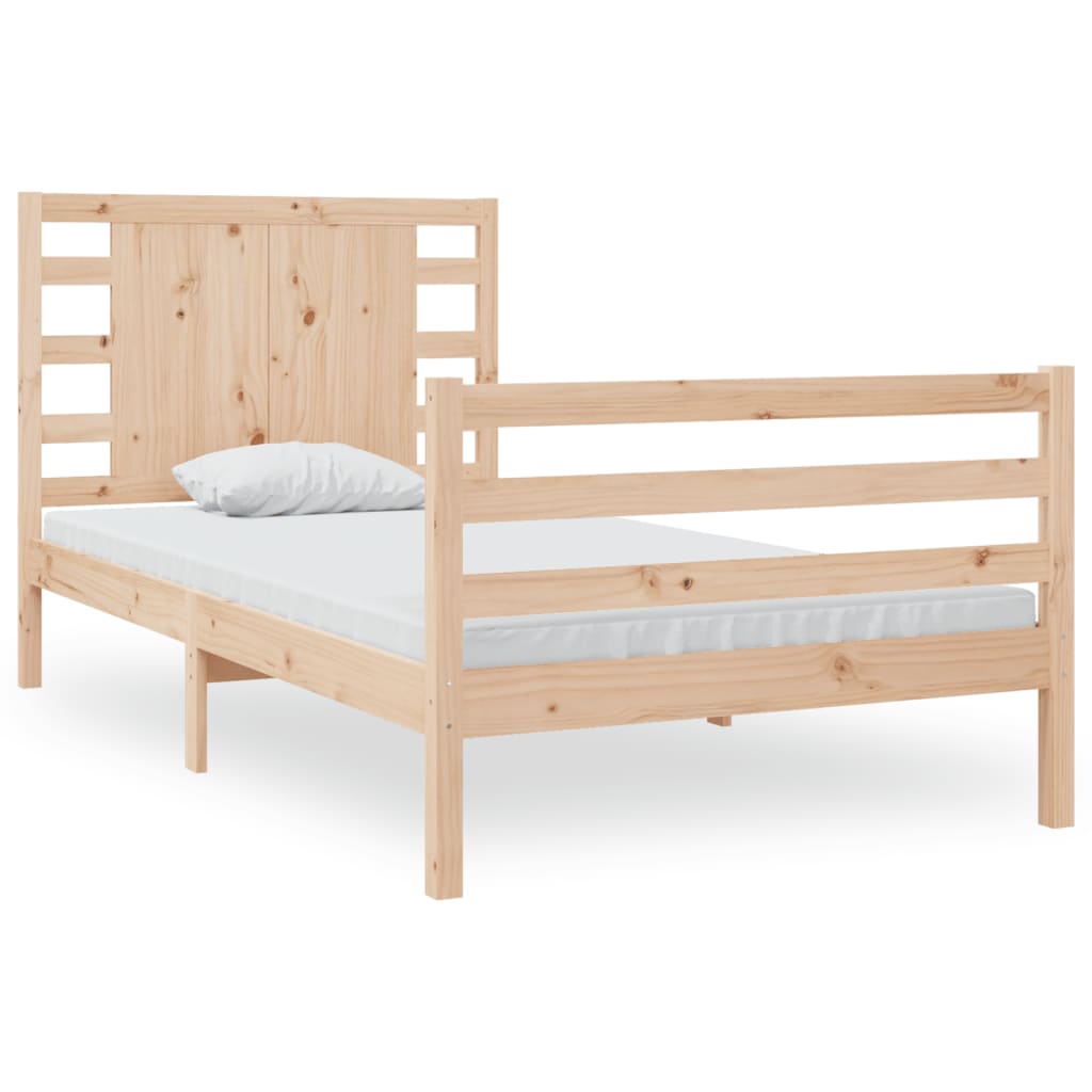 vidaXL Cadre de lit bois de pin massif 75x190 cm petit simple