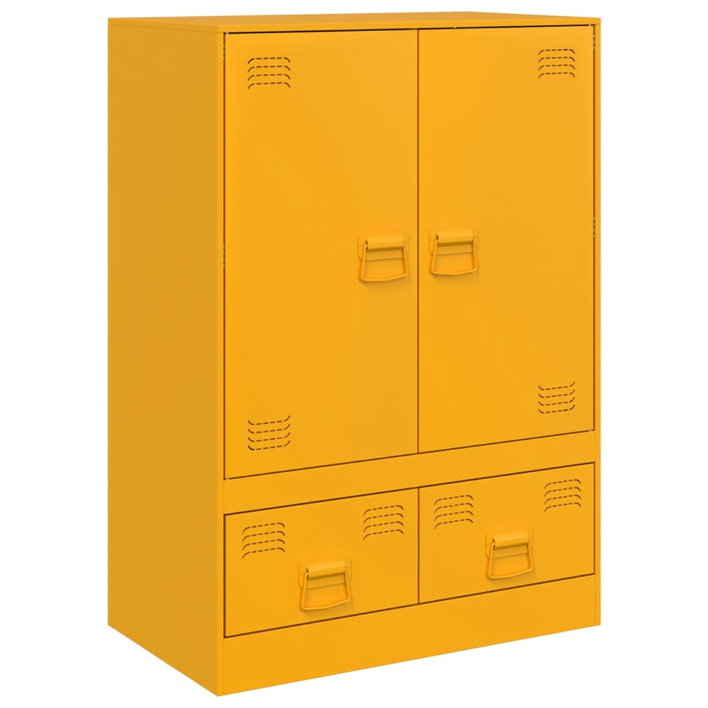 vidaXL Buffet jaune moutarde 67x39x95 cm acier