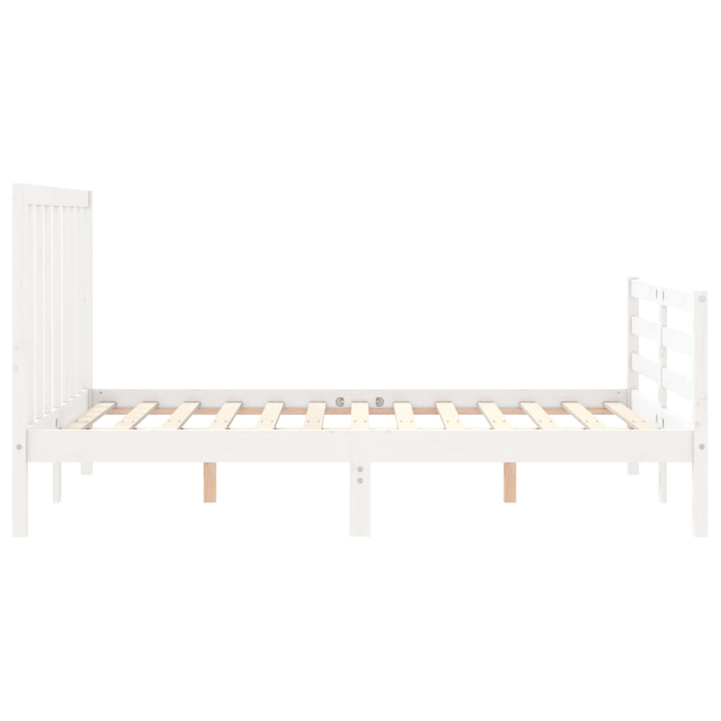 vidaXL Cadre de lit sans matelas blanc bois de pin massif