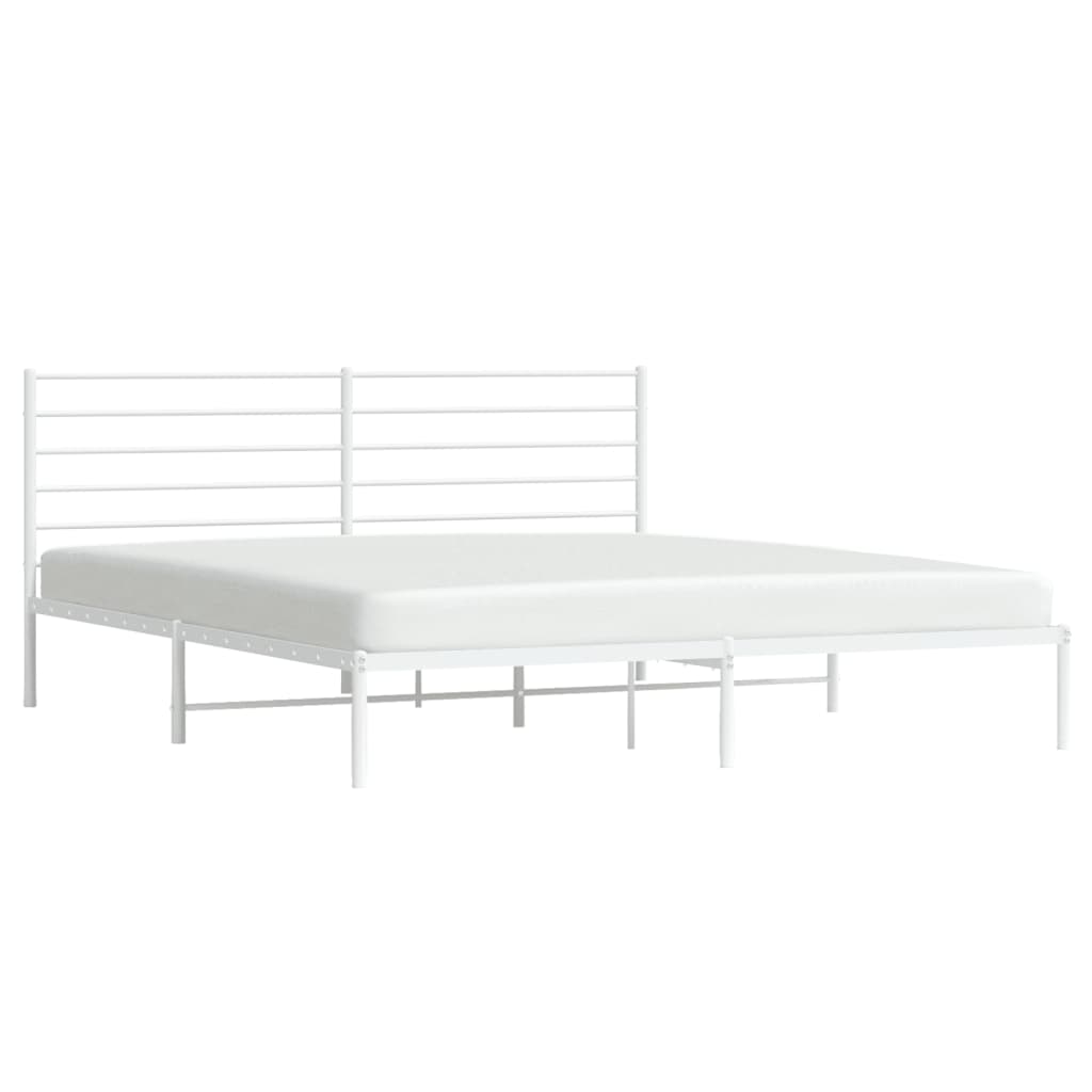 vidaXL Cadre de lit métal sans matelas et tête de lit blanc 183x213 cm