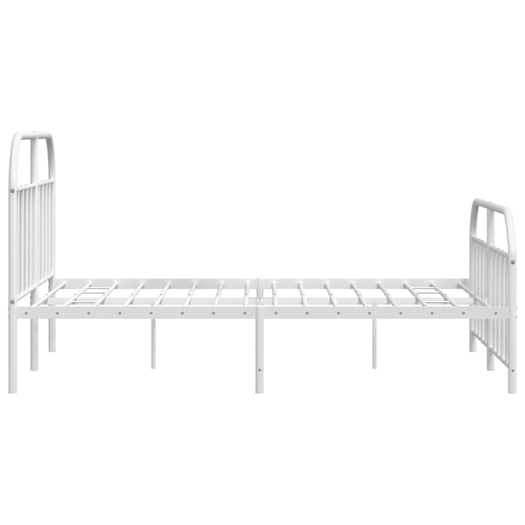 vidaXL Cadre de lit métal sans matelas et pied de lit blanc 183x213 cm