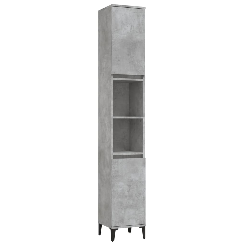 vidaXL Armoire de salle de bain gris béton 30x30x190 cm