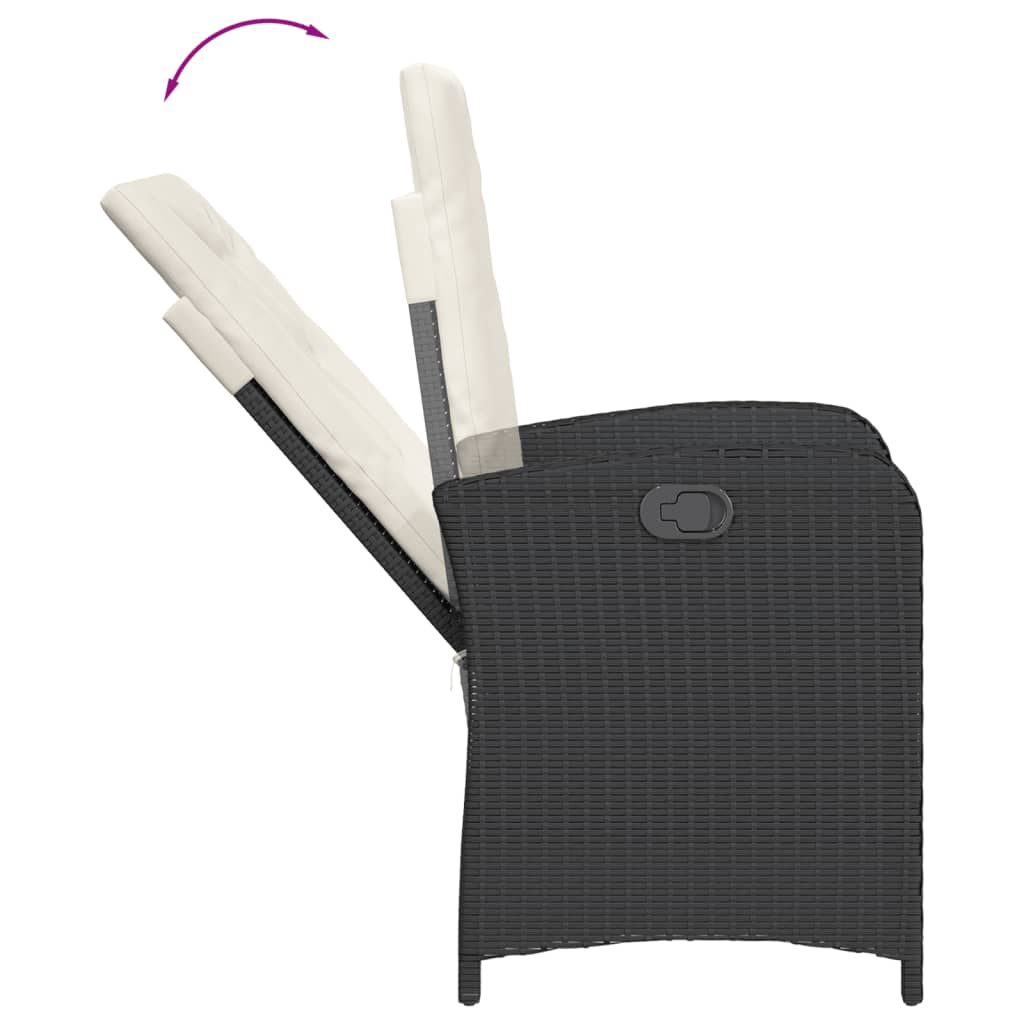 vidaXL Ensemble à manger de jardin coussins 5pcs Noir Résine tressée