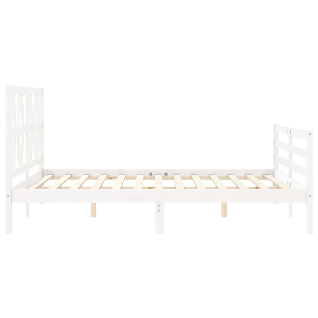 vidaXL Cadre de lit sans matelas blanc bois de pin massif