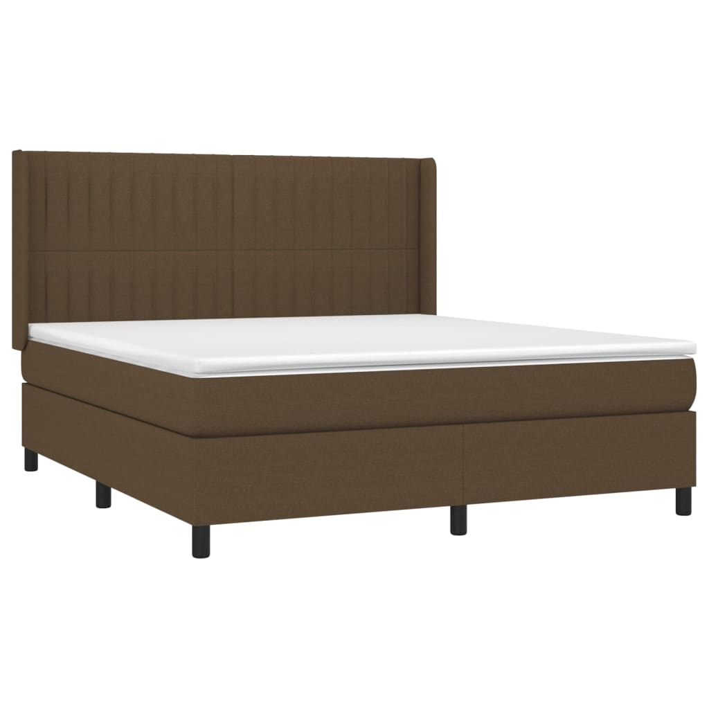 vidaXL Sommier à lattes de lit matelas et LED Marron foncé 180x200cm