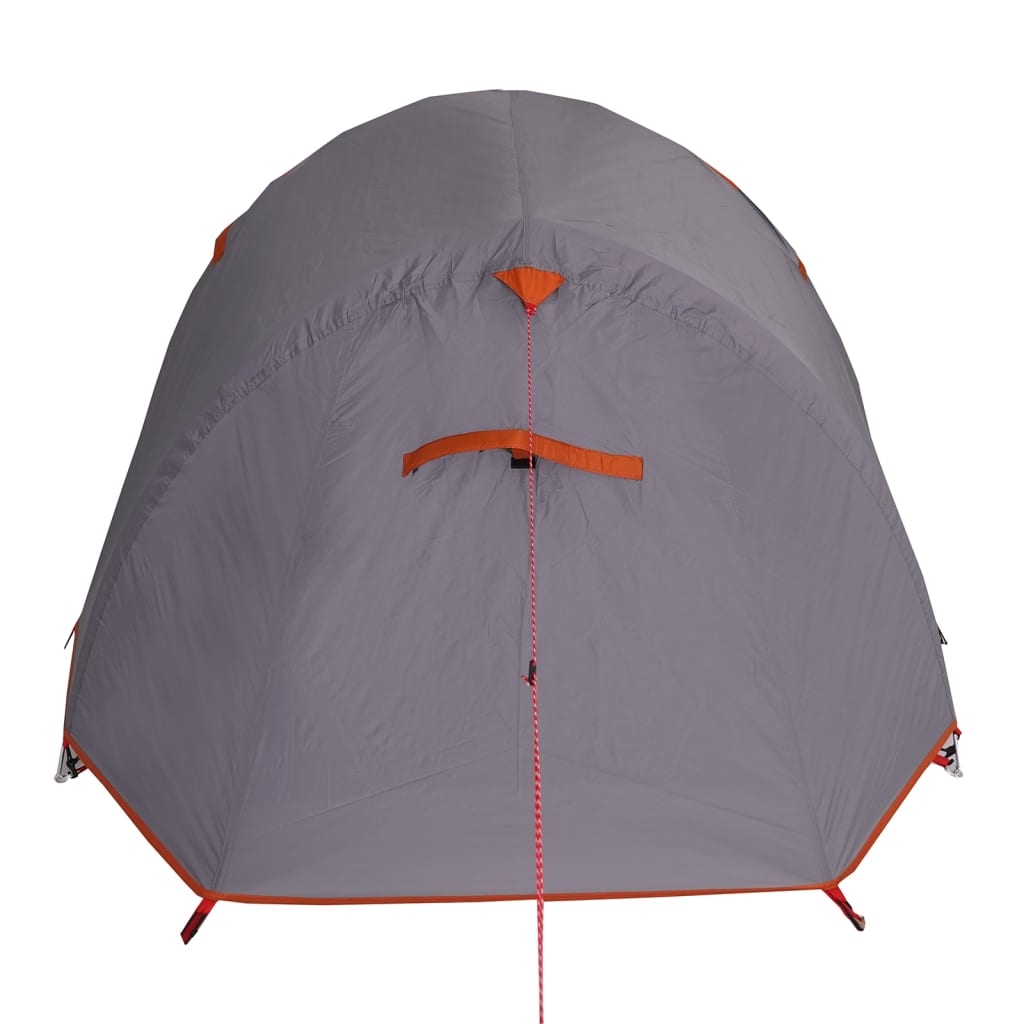 vidaXL Tente de camping tunnel 2 personnes gris et orange imperméable