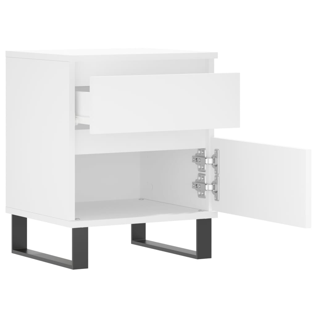 vidaXL Tables de chevet 2 pcs blanc 40x35x50 cm bois d’ingénierie