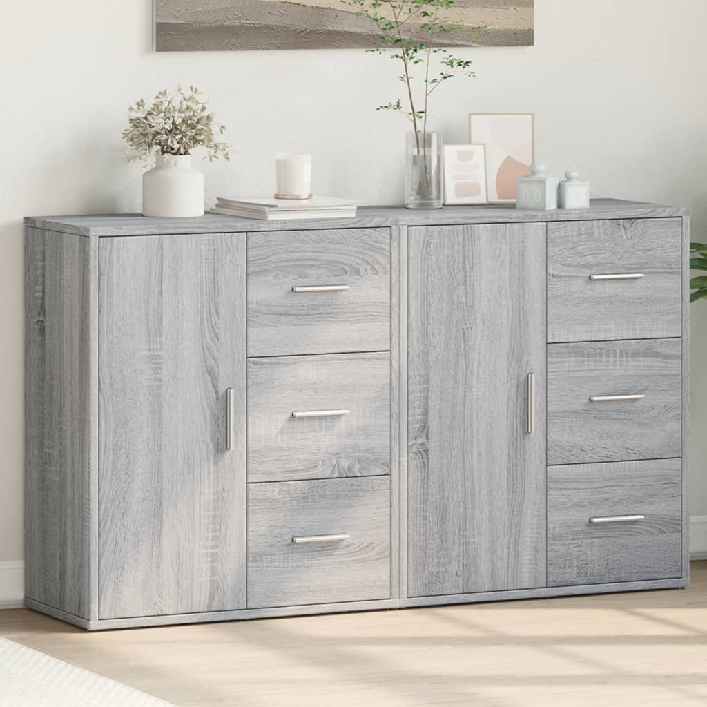 vidaXL Buffets 2 pcs sonoma gris 60x31x70 cm bois d'ingénierie