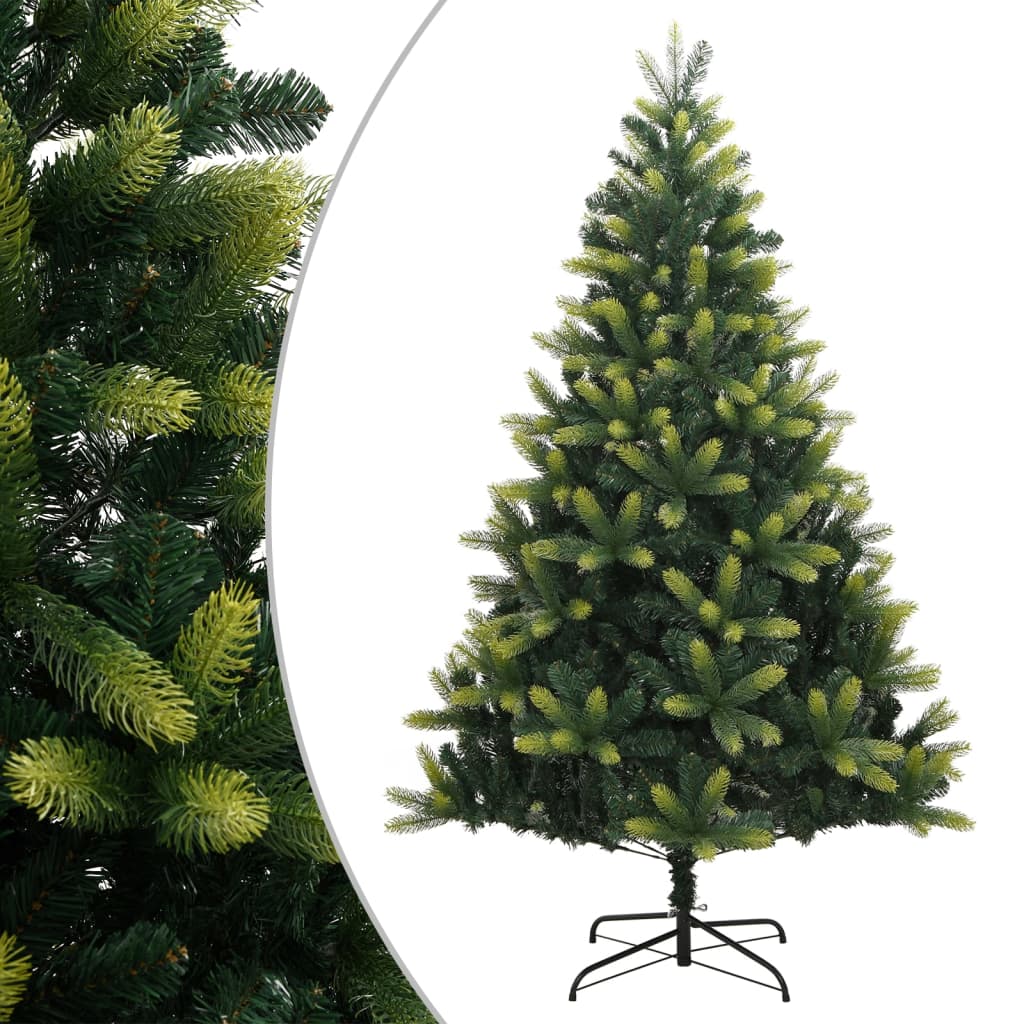 vidaXL Sapin de Noël artificiel à charnières avec support 210 cm