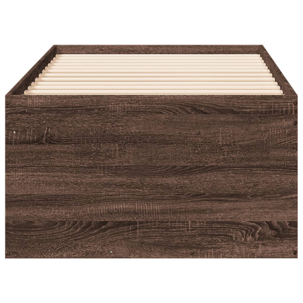 vidaXL Lit de jour avec tiroirs sans matelas chêne marron 75x190 cm