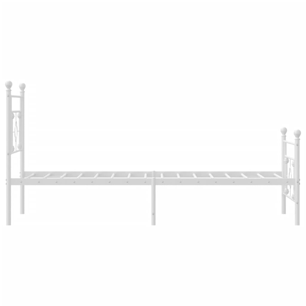 vidaXL Cadre de lit métal sans matelas et pied de lit blanc 100x200 cm