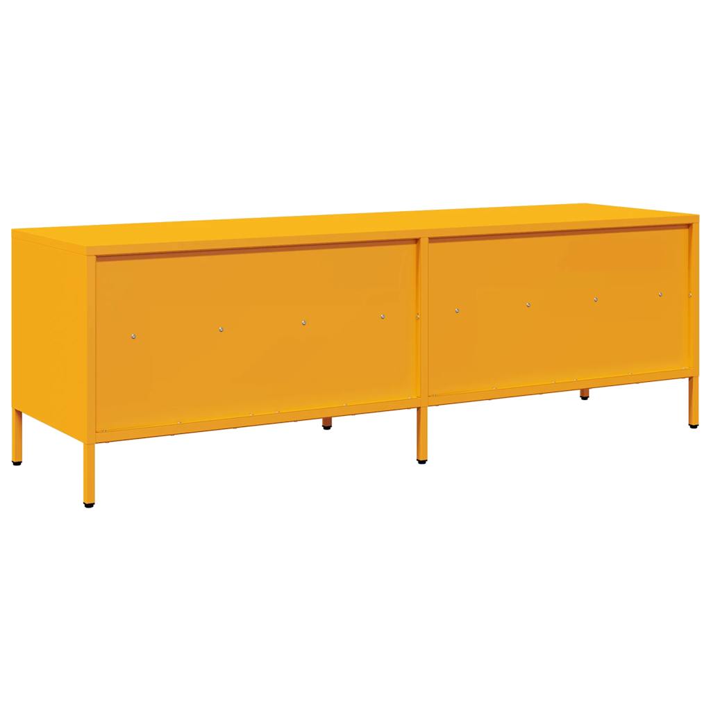 vidaXL Meuble TV jaune moutarde 135x39x43,5 cm acier laminé à froid