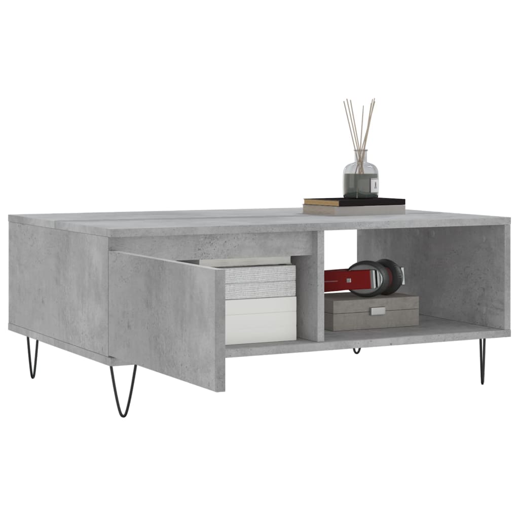 vidaXL Table basse gris béton 90x60x35 cm bois d'ingénierie