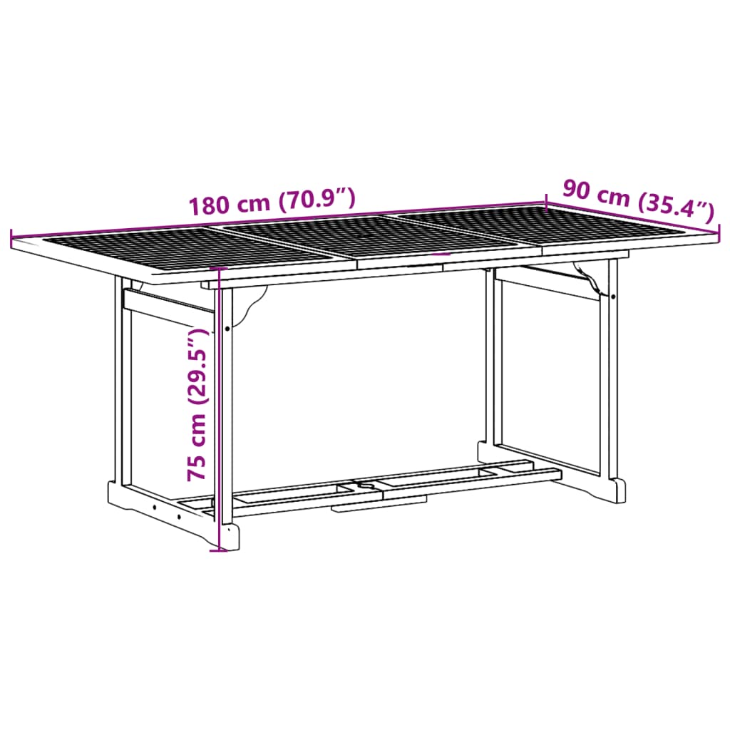 vidaXL Ensemble à manger de jardin 9 pcs bois massif d'acacia