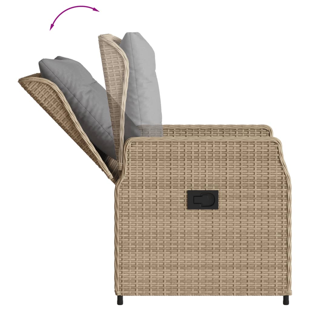 vidaXL Ensemble à manger de jardin avec coussins 5pcs Beige poly rotin