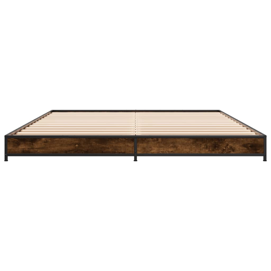 vidaXL Cadre de lit sans matelas chêne fumé 120x200 cm