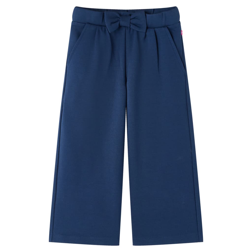 Pantalon à jambes larges pour enfants bleu marine 140