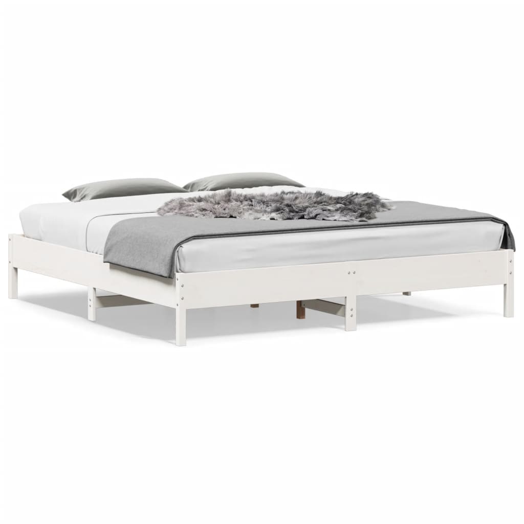 vidaXL Cadre de lit sans matelas blanc 180x200 cm bois massif de pin