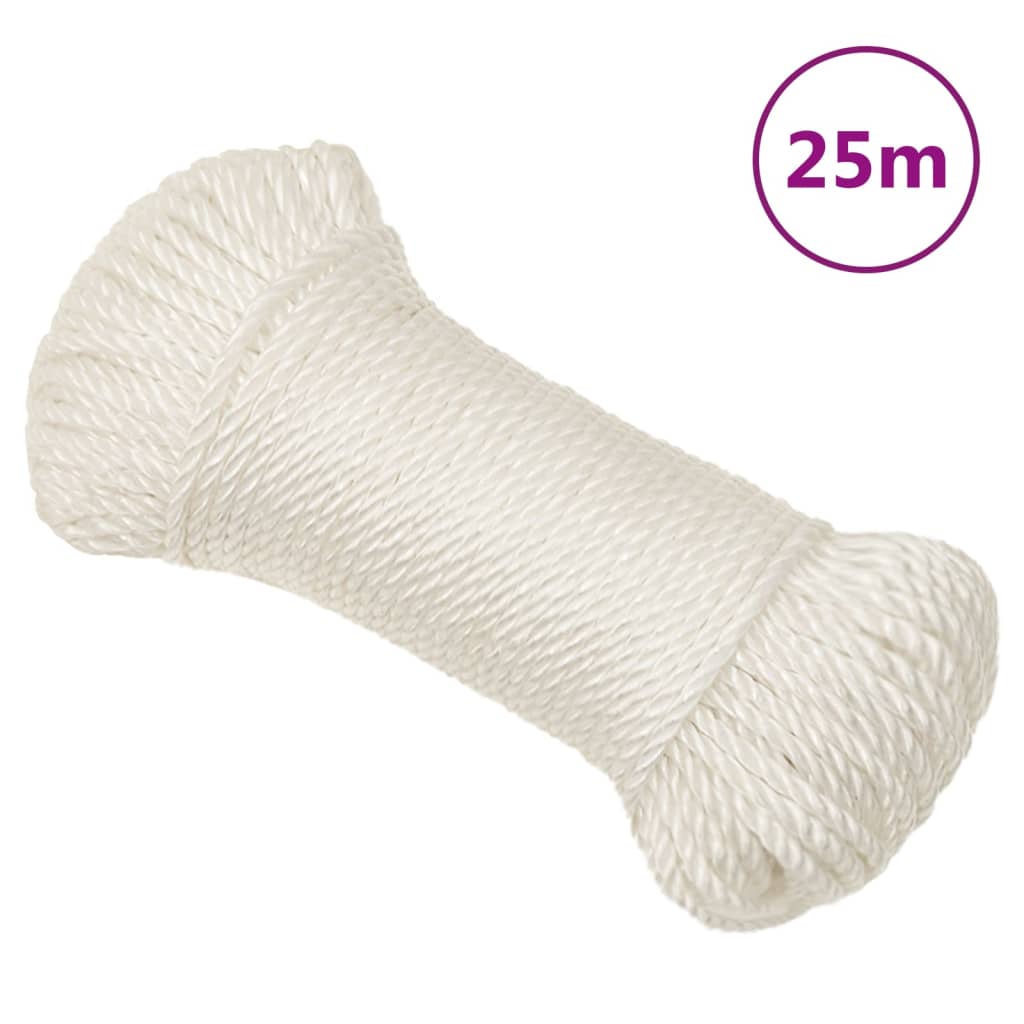 vidaXL Corde de travail Blanc 6 mm 25 m polypropylène