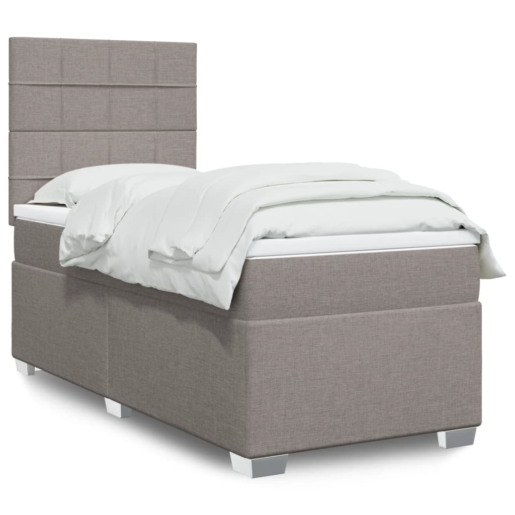 vidaXL Sommier à lattes de lit avec matelas Taupe 80x200 cm Tissu