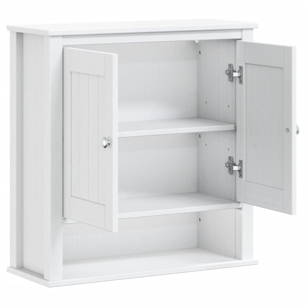 vidaXL Armoire murale de salle de bain BERG blanc bois massif