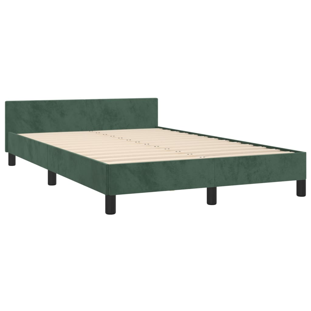 vidaXL Cadre de lit sans matelas vert foncé 120x200 cm velours