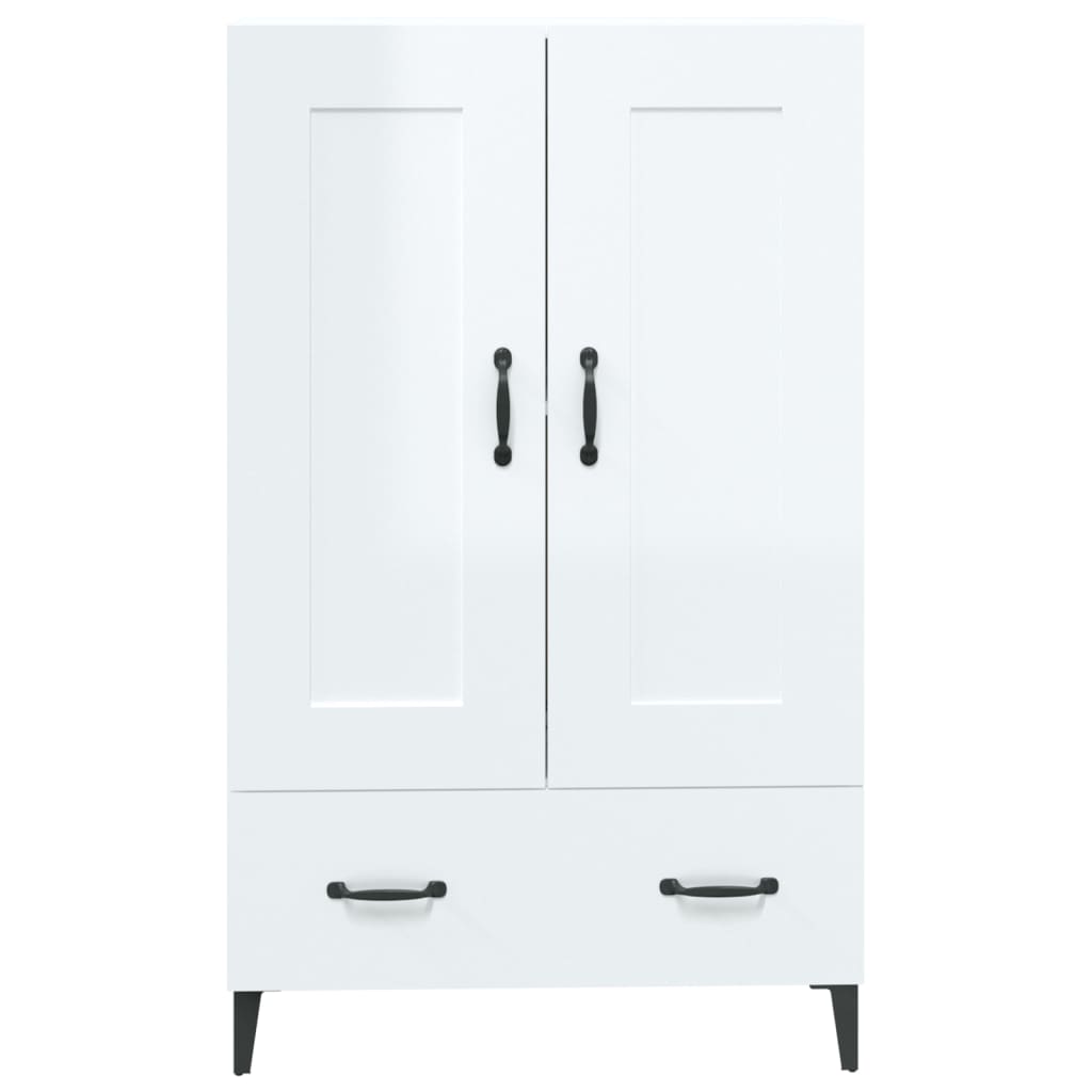 vidaXL Buffet Blanc brillant 70x31x115 cm Bois d'ingénierie