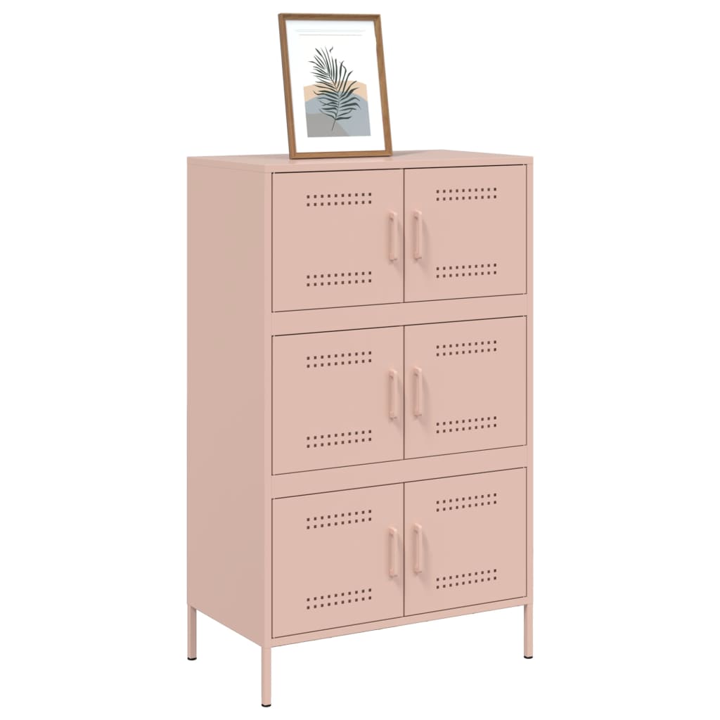 vidaXL Buffet haut rose 68x39x113 cm acier