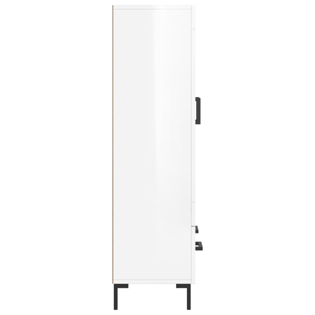 vidaXL Buffet haut blanc brillant 69,5x31x115 cm bois d'ingénierie