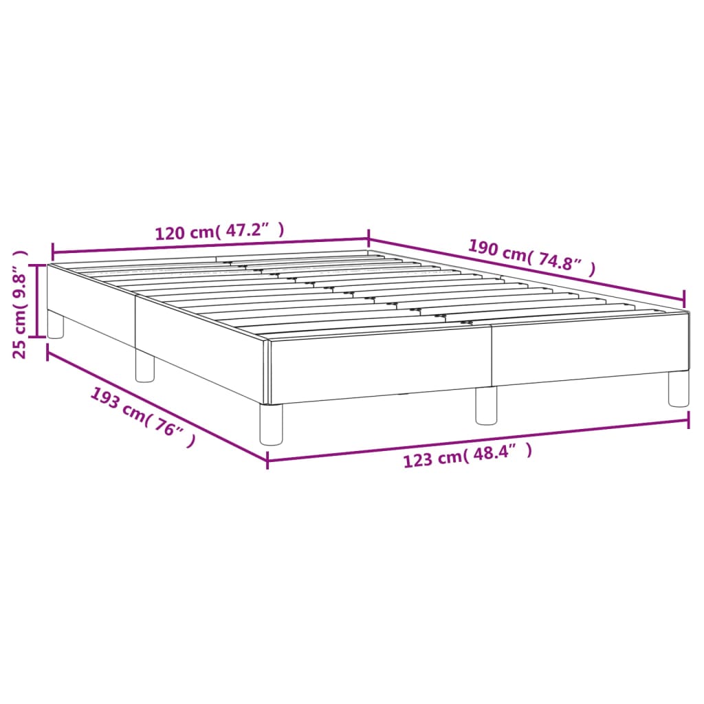 vidaXL Cadre de lit sans matelas bleu 120x190 cm tissu