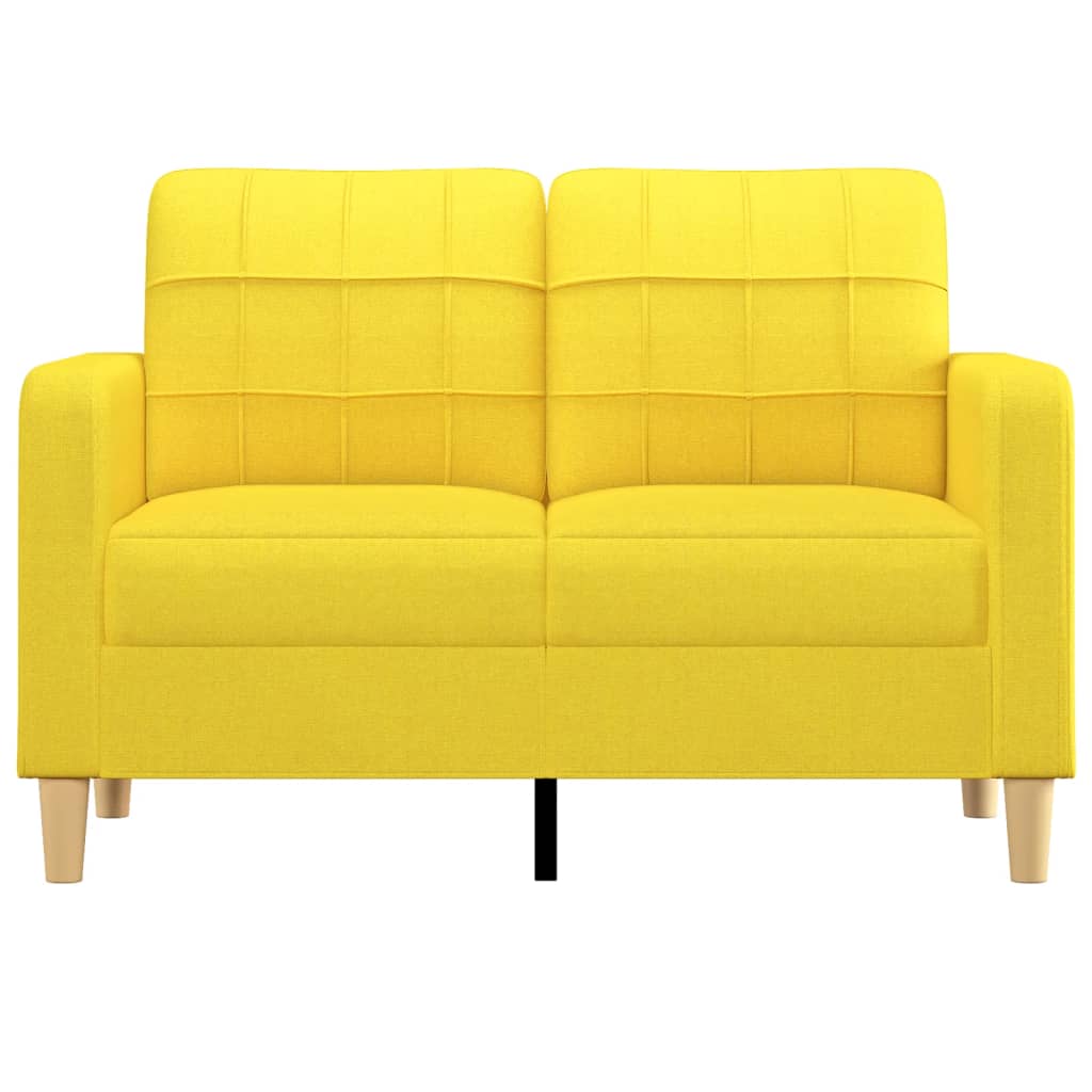 vidaXL Canapé à 2 places Jaune clair 120 cm Tissu