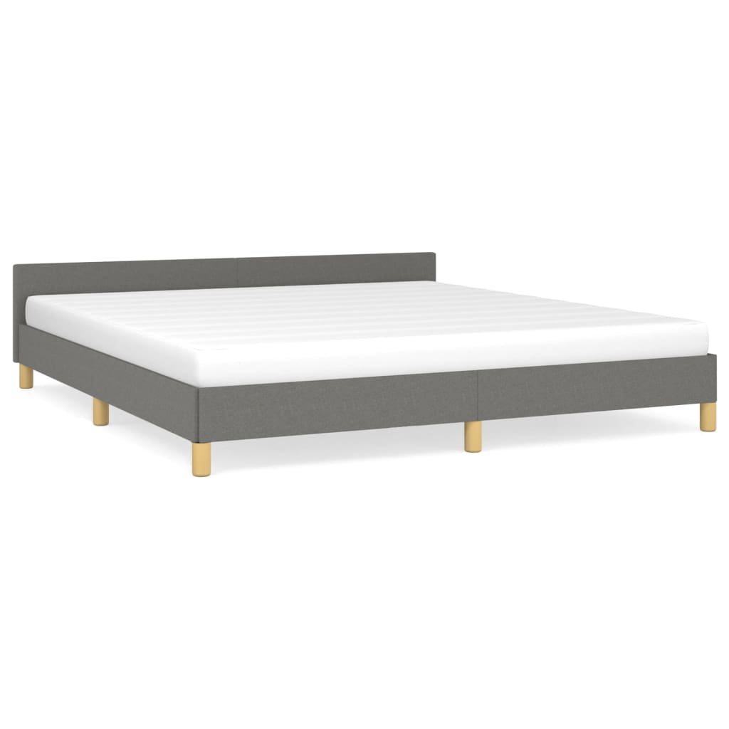 vidaXL Cadre de lit sans matelas gris foncé 180x200 cm tissu