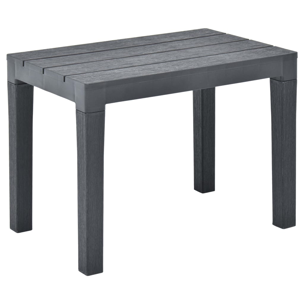 vidaXL Table de jardin avec 2 bancs Plastique Anthracite