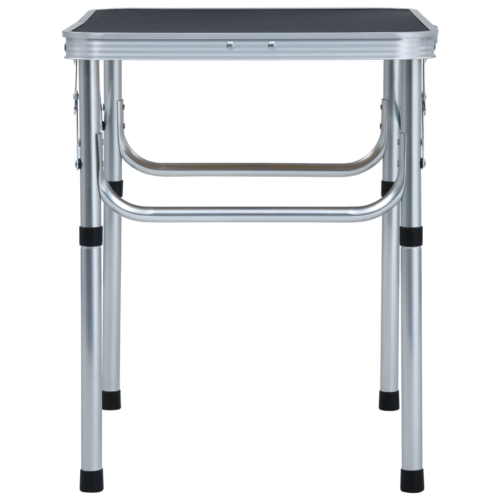 vidaXL Table pliable de camping Gris Aluminium 60x45 cm