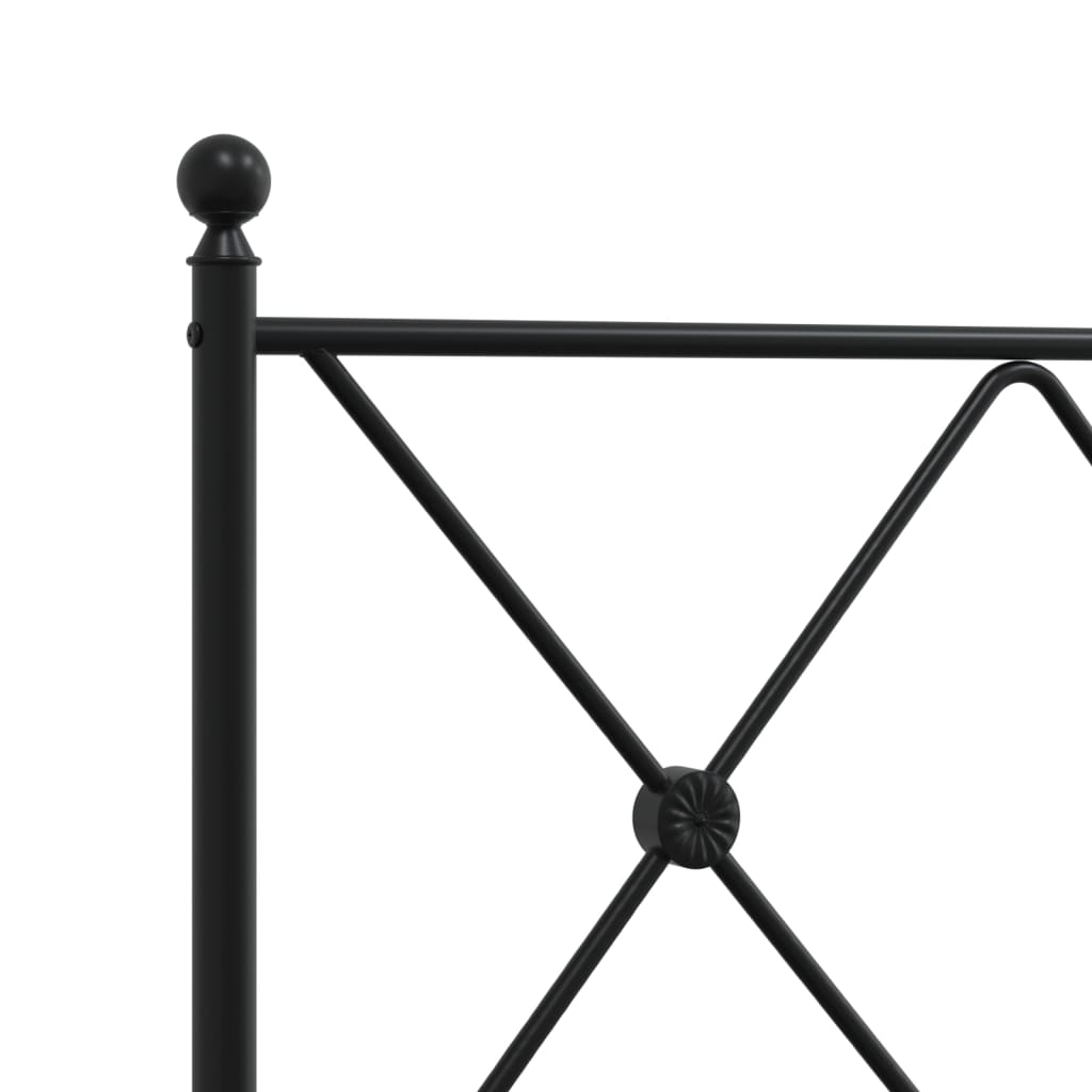 vidaXL Cadre de lit métal sans matelas avec tête de lit noir 120x200cm